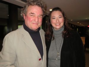 Jamie Wyeth (left) poses with Brandywine Museum of Art curator Amanda C. Burdan after a presentation  Saturday night on his retrospective, which runs through April 5.