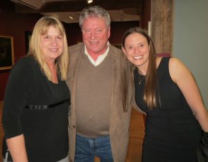 Victoria Wyeth (right) hears some new stories about her uncle, Jamie Wyeth, from Meg Watson and her brother, Scott Watson.