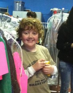 Alex Wunsch is shown in the costume room as he awaits a fitting for an AT&T commercial. Photo courtesy of the Wunsch family