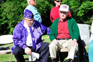 Ray Coe, left, with his father Albert Coe at the Memorial Day ceremony.
