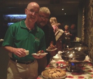 Tom Bird (left) and Ron Hudecheck sample the dessert buffet
