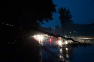 Read more about the article Storms knock out power and close roads twice