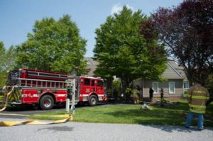 Firefighters respond to two calls from homes in Kennett Township when something arced as PECO crews changed meters.  No injuries were reported.