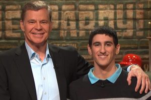 Steven Silverman (right) is shown with Dan Patrick, the host of "Sports Jeopardy."