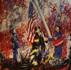 A painting by Michael Israel donated by United Way of Chester County will hang as a tribute to first-responders at the Chester County Public Safety Training Center.