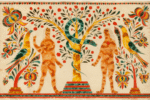 A watercolor of Adam and Eve, dating to 1834-35, is attributed to Samuel Gottschall, a Mennonite schoolmaster from Montgomery County. Photo courtesy of Philadelphia Museum of Art.