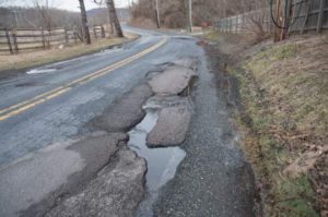 Northbound North Creek Road is just one of the many roads needing repair.