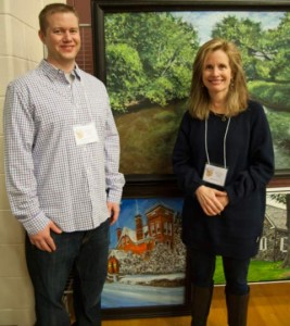 Local artists John Hannifin and Judy McCabe Jarvis. Combined, the pair has been showing at the CFES event for 17 years.