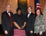 Dennis Melton, past SCCCC Chairmanof the Board, Esther Rochester, accepting the award; Dr. Chad Laurence, 2014 Award Nominator;Cheryl B. Kuhn, SCCCC President