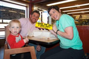 The Haines family from Phoenixville try their first ever Jimmy John's hotdogs.  
