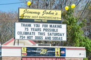 Read more about the article Jimmy John’s is 75