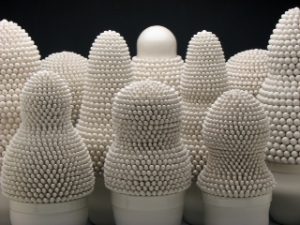 Ron Geibel sculptures "White Ones" for Art Trust show