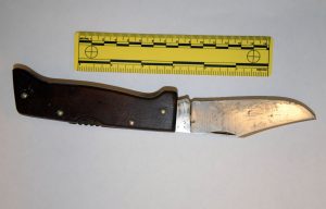 District Attorney Tom Hogan says deputy sheriffs retrieved the knife that Curtis Smith used in Tuesday's attack.