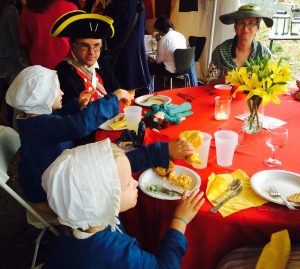 Colonial attire was in fashion at the Friends of Strode's Mill fundraiser on Saturday.