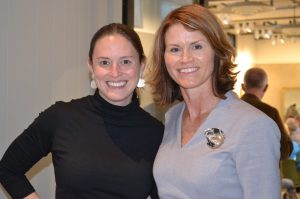 Victoria Wyeth (left) poses with Karen Delaney, executive director of the Chester County Art Association, which is exhibiting rarely seen works by N.C. Wyeth as part of its Founders Exhibition.