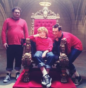King Alex Wunsch enjoys his moments on the throne during a sketch on 'Saturday Night Live' that included host Jim Carrey (right).