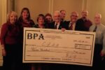 BPA Board Presents Check From left to right Sofia Clinger, Anne Eunson, Lisa Dort, Deborah Love, Jack Kinsley, Anton Dell’Orefice, Ron Hudecheck, Jason Saul and Tom Bird