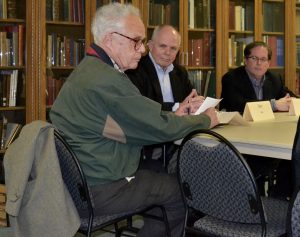 The Kennett Public Library Board welcomes its newest member, Tom Swett (from left), a representative from East Marlborough Township. Next to him are board members Stan Allen and Doug Thompson.