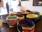 Tea bowls made by Greenwood Elementary students to benefit Kennett Cupboard