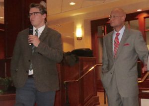 Jonas Maciunas of the RDA Group and Todd Poole of 4ward Planning, respond to audience questions during the economic development meeting on Thursday, Feb. 11. 