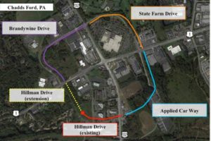 The Hillman Drive extension would complete the loop road system, if and when it gets built.