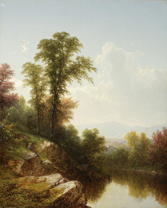 John William Casilear (1811-1893). River Scene, Catskill, 1861. Oil on canvas, 15 x 12 in. Collection of the New-York Historical Society, The Robert L. Stuart Collection, the gift of his widow Mrs. Mary Stuart. 
