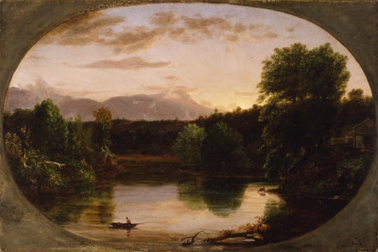 Thomas Cole (1801-1848), Sunset, View on the Catskill, 1833, Oil on wood panel, 25 1/4 x 33 3/8’’, New-York Historical Society Museum & Library, Gift of The New-York Gallery of the Fine Arts