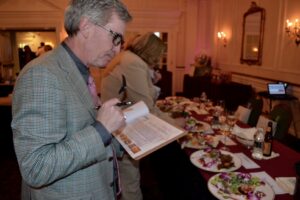 Judge Daniel Love of Catering By Design evaluates the finished entries.