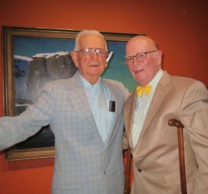 George 'Frolic' Weymouth is shown with Karl Kuerner Jr. at an art opening at the Brandywine River Museum of Art. 