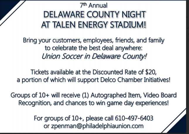 Delco Chamber Cheers on Philadelphia Union at Talon Energy Stadium