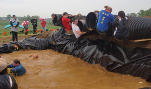 The nearly 20-mile Tough Mudder course at Plantation Field includes a series of obstacles.