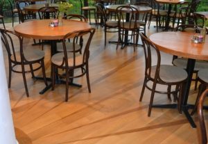 The new floor at the Millstone Cafe features a design by the late George A. 'Frolic' Weymouth, co-founder of the Brandywine Conservancy, 