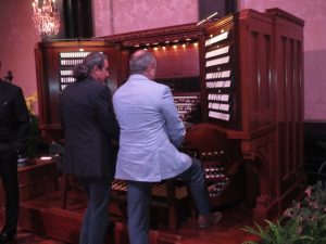 Guests inspect the Longwood Organ, a 10,010-pipe instrument that weighs 55 tons.