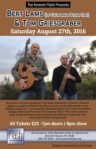 Bert Lams and Tom Griesgraber will perform on Saturday, Aug. 27.