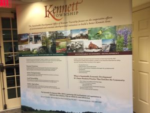 A large board helps Kennett Township officials take their sustainability message on the road.