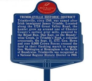 A plaque will celebrate the Trimbleville Historic District.