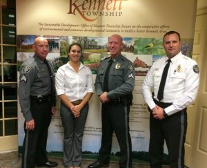 Kennett Township Police Chief Lydell E. Nolt (from right) poses with Cpl. Jeffrey Call, Det. Amanda Wenrich and Sgt. Matthew Gordon.