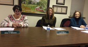 Pocopson Township Supervisors Alice Balsama (from left), Elaine DiMonte, and Ricki Stumpo assemble for Monday night's meeting.