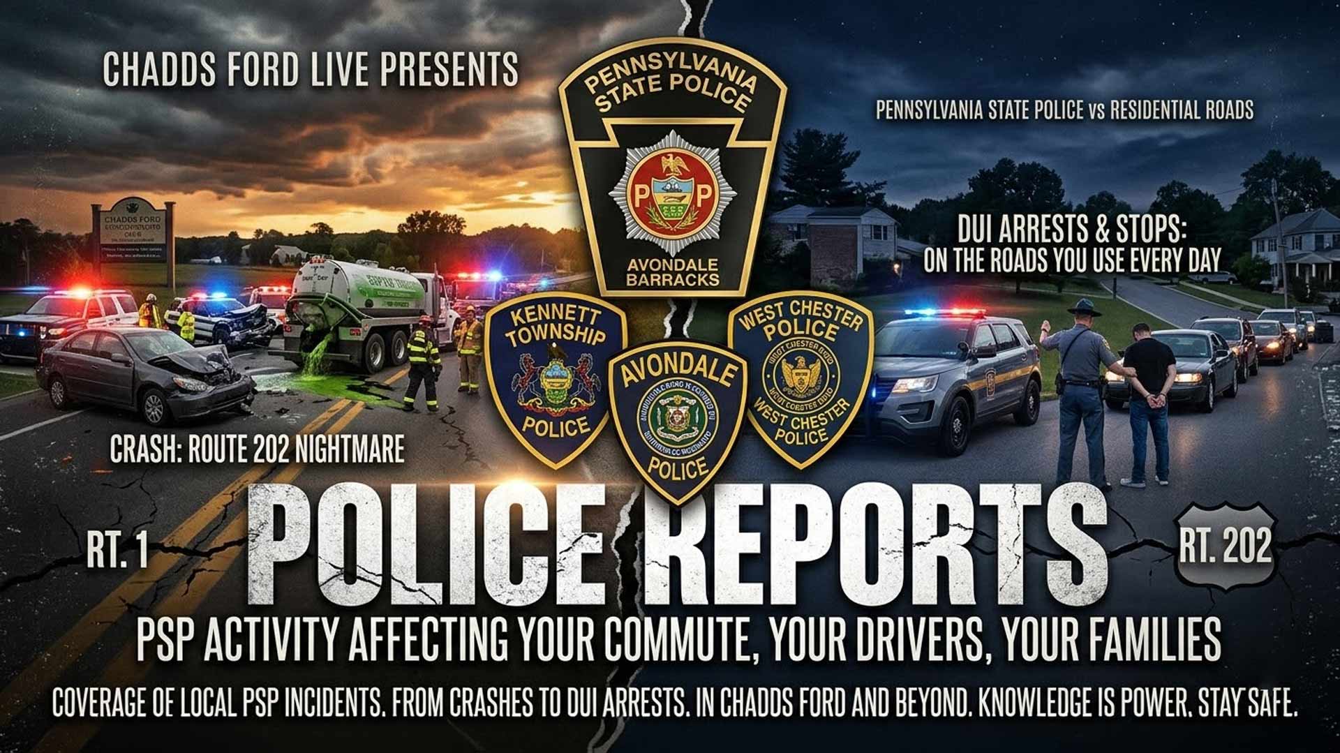 Pennsylvania State Police blotter reports on theft attempts, car crashes, and careless driving citations in local areas