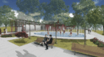 An architect's rendering of a splash pad that's planned for the changes to Anson B. Nixon Park.